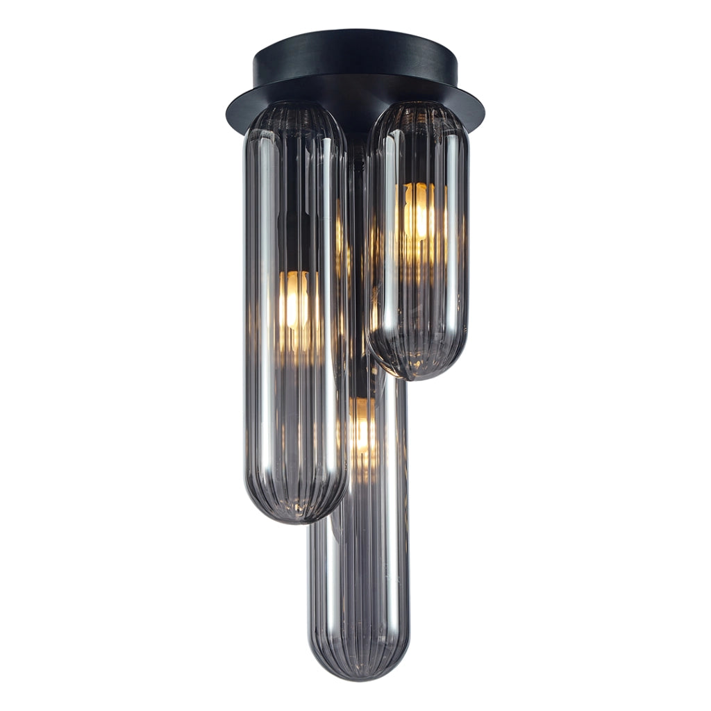 Plafoniera Milagro PAX nera 3xG9 vetro/metallo 35,5cm