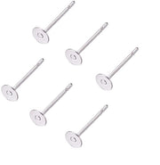 Orecchini 500 pezzi - Stud di Orecchino in Acciaio Inossidabile - Forma Tonda Piana - Lunghezza 12 mm - Larghezza 4 mm - Materiale Duraturo e Resistente alla Ruggine