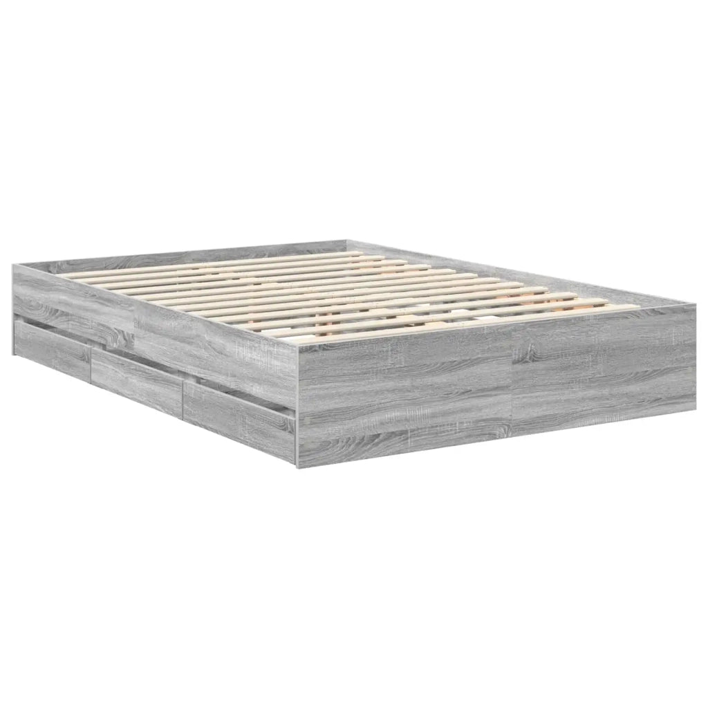 Struttura del letto con cassetto Grigio Sonoma 140 x 200 cm 3410705