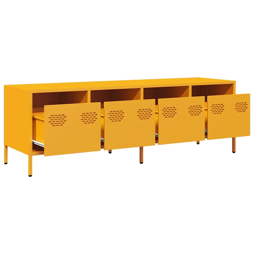 Mobile TV Giallo Senape 135x39x43,5 cm in Acciaio