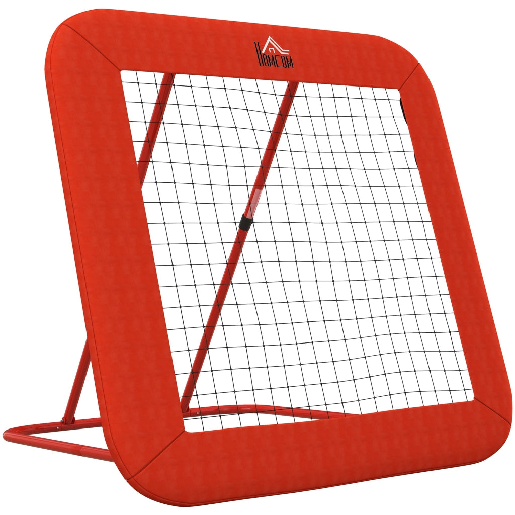 Rebounder pieghevole regolabile in altezza, rete di rimbalzo per allenamento multisport, struttura in acciaio, rosso