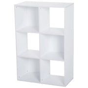 EasyComfort Libreria Bianca per Casa e Ufficio, Scaffale dal Design Moderno con 6 Scomparti in Legno, 91.5x29.5x61.5cm