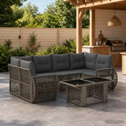 Set Divano da Giardino 7 pz Grigio e Grigio Scuro polyrattan 3436904