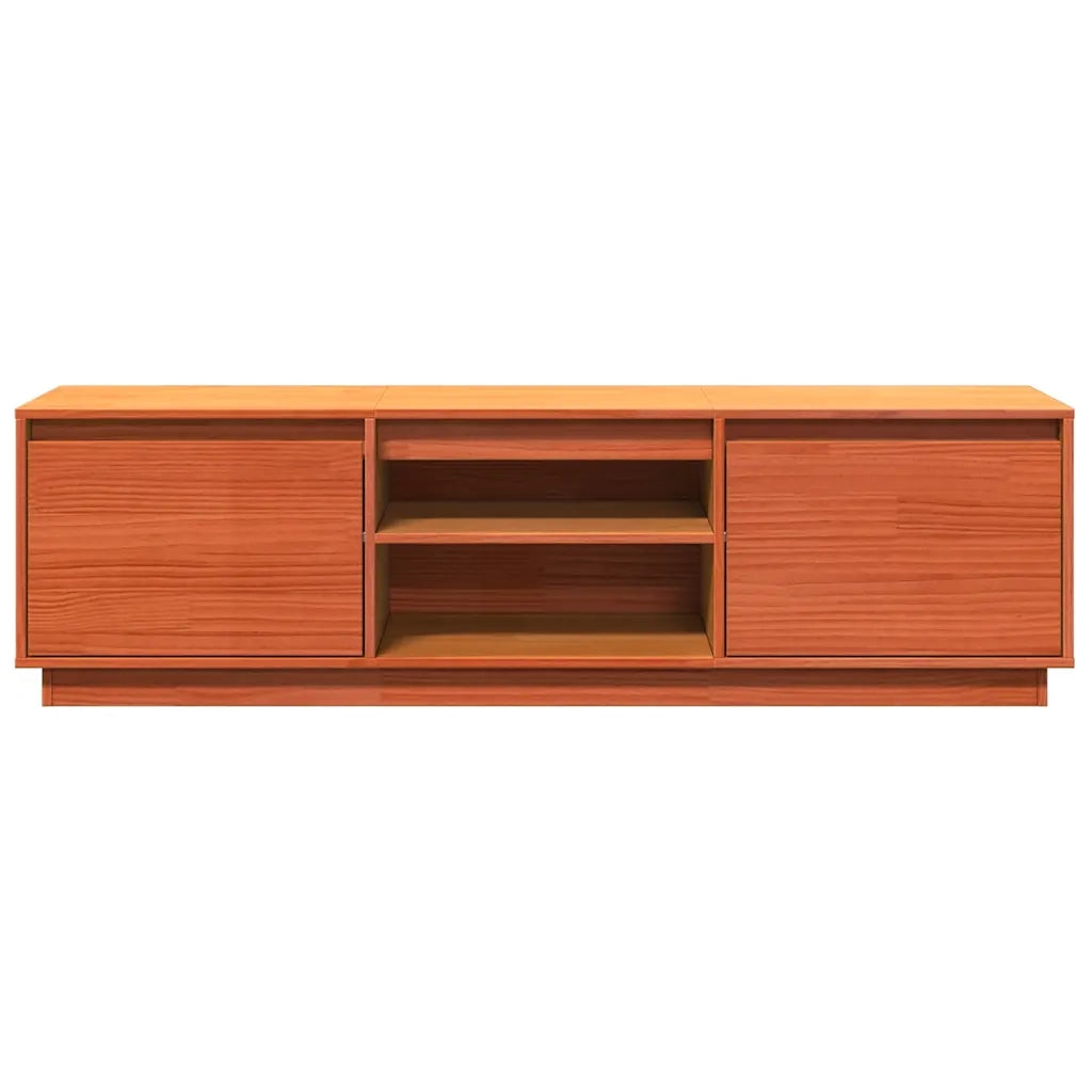 Mobile TV | Armadietto TV | Mobile Porta TV Marrone Cera 140x35x40 cm in Legno Massello di Pino