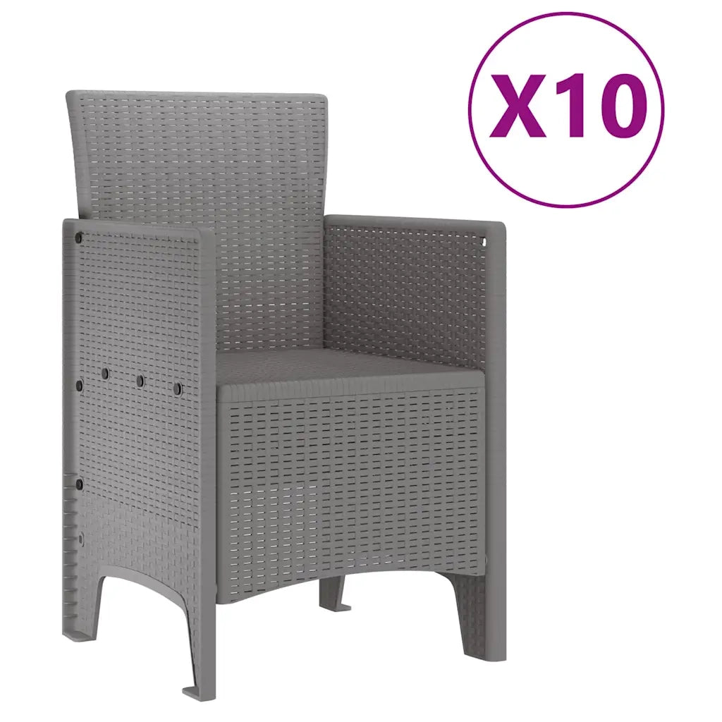 Set da Pranzo per Giardino 11 pcs Grigio chiaro Polipropilene 3378767