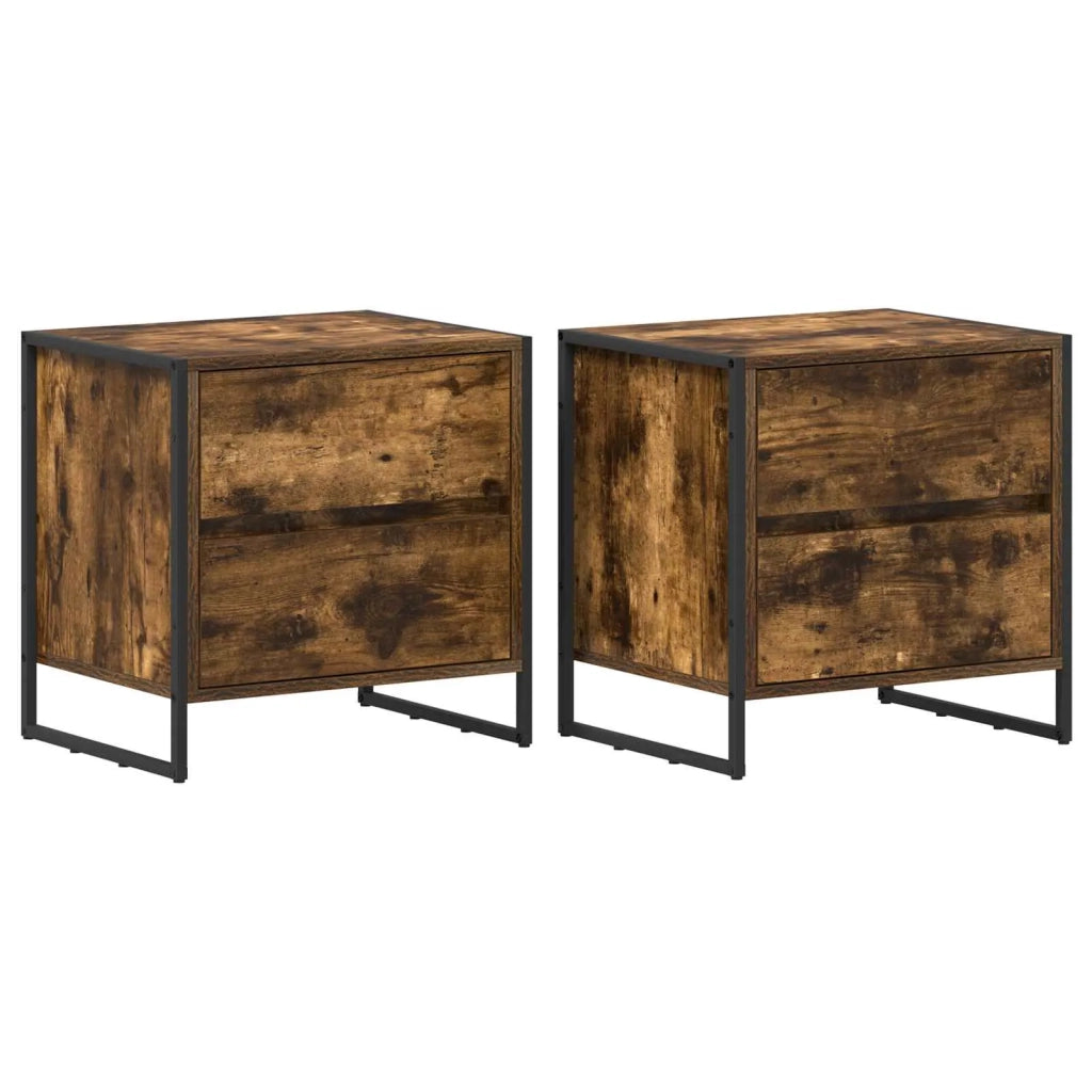 Comodino con cassetto 2 pcs Quercia Fumosa 50 x 39.5 x 50 cm