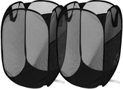 Set di 2 secchi di bucato pieghevoli, capacità 75L, secchio pieghevole grande con tasca laterale, adatto per l'archiviazione di capi d'abbigliamento e articoli domestici