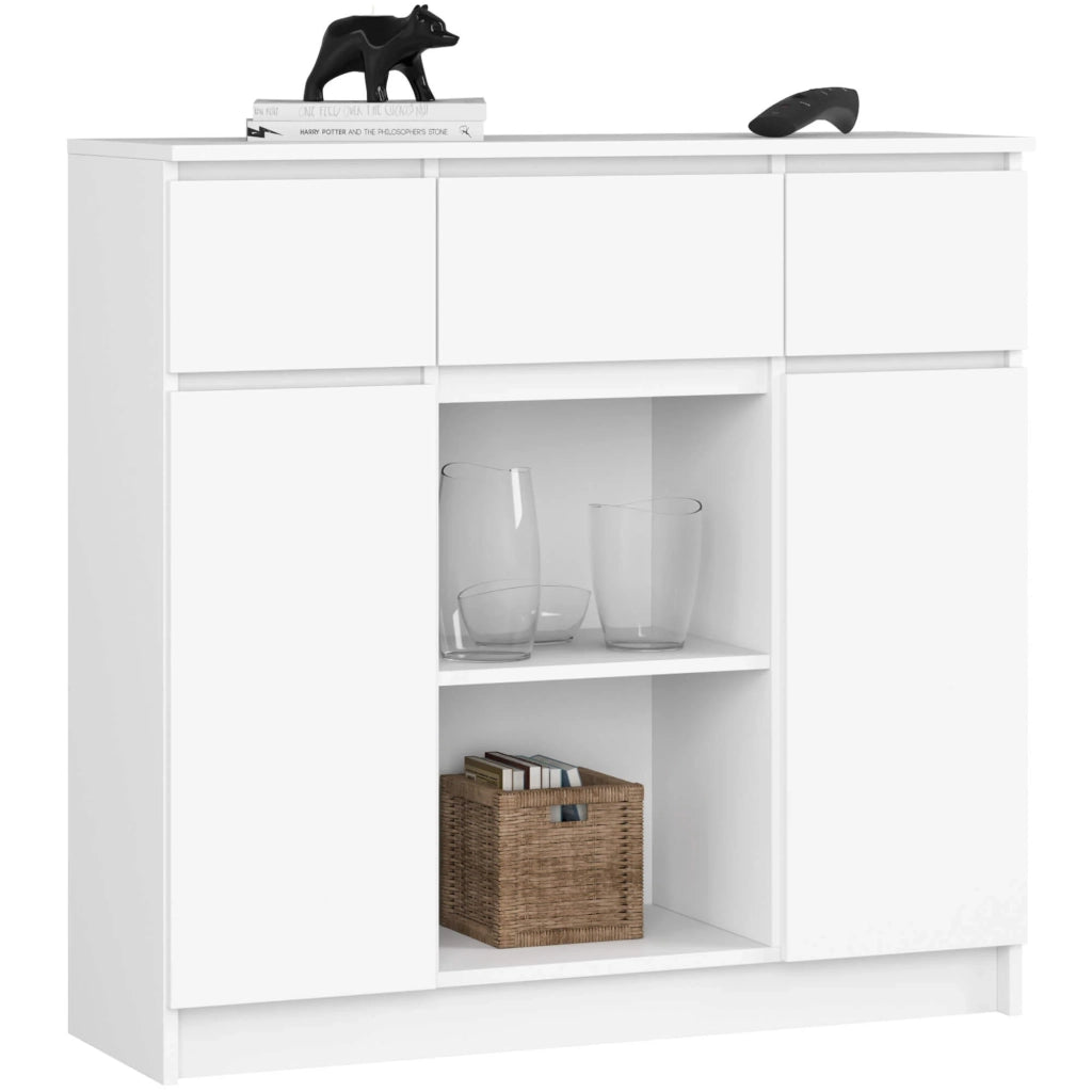 Cassettiera AKORD K100 Bianca 101 cm 2 ante 3 cassetti 101x35x98 cm