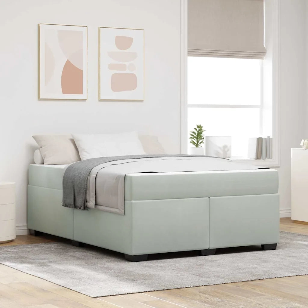 Struttura del letto Grigio chiaro 140 x 200 cm Tessuto