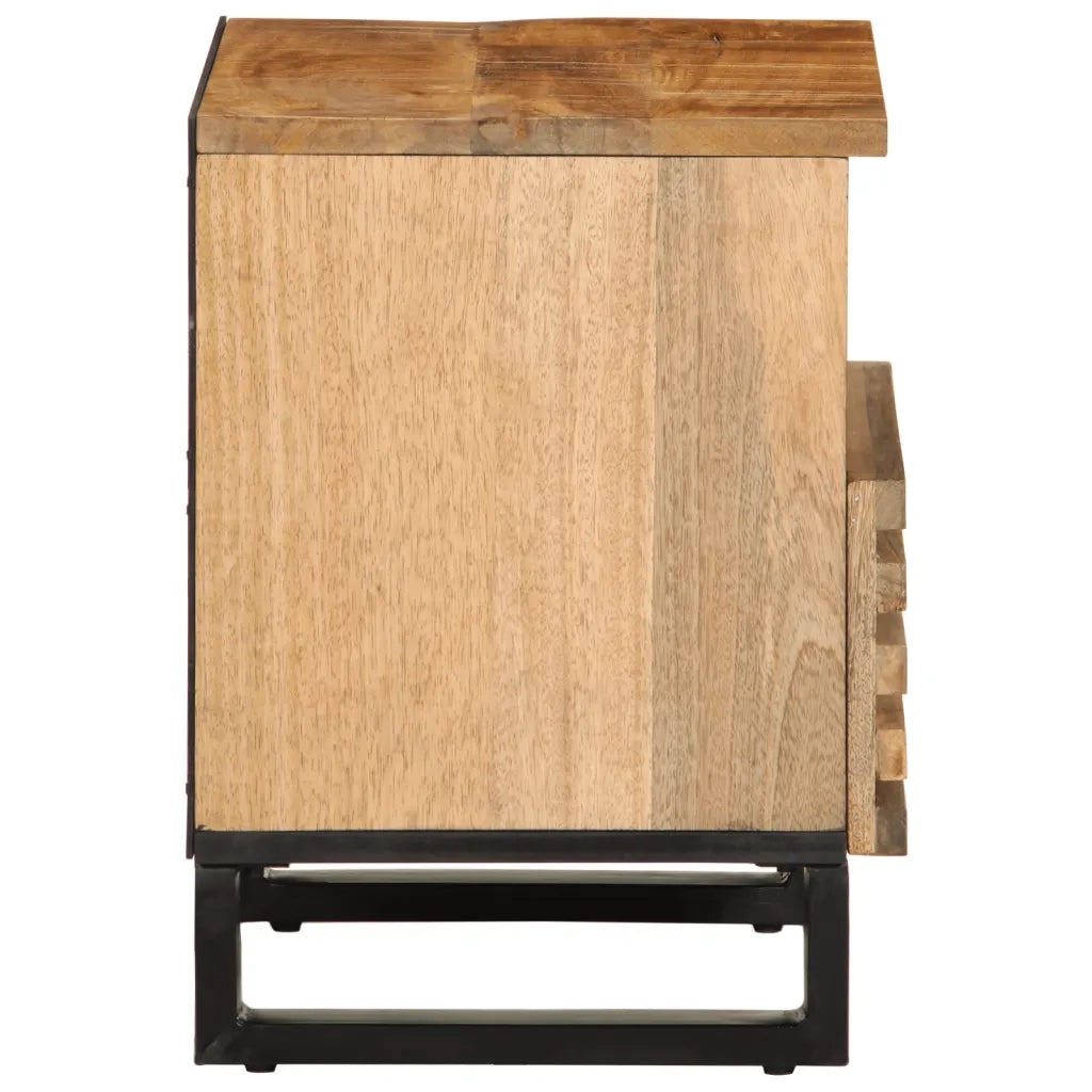 Set di 2 Comodini | Armadio da Notte | Mobiletto da notte 40x34x46 cm in Legno Massello di Mango