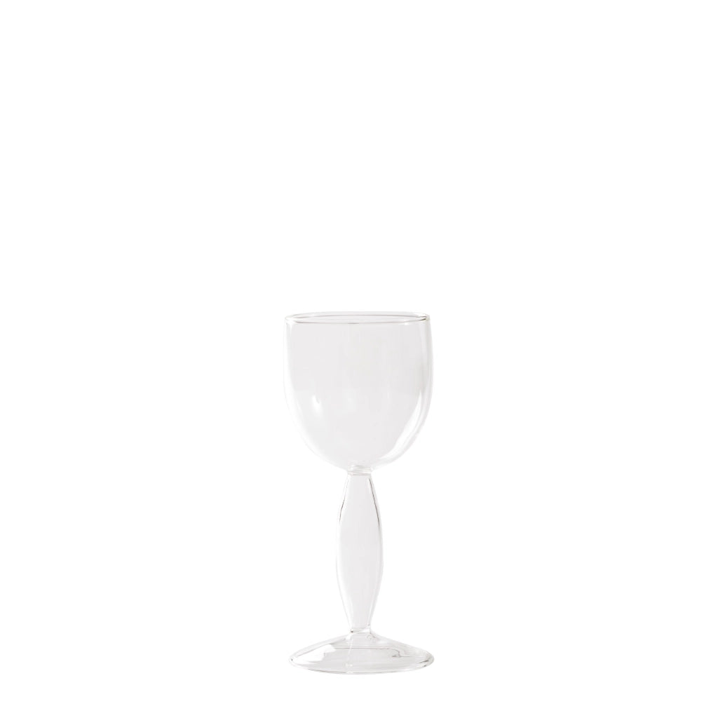 Dorici Set 4 Calici per Vino Bianco in Vetro Borosilicato Soffiato a Mano con Stelo Cavo e Design Elegante e Contemporaneo Trasparente