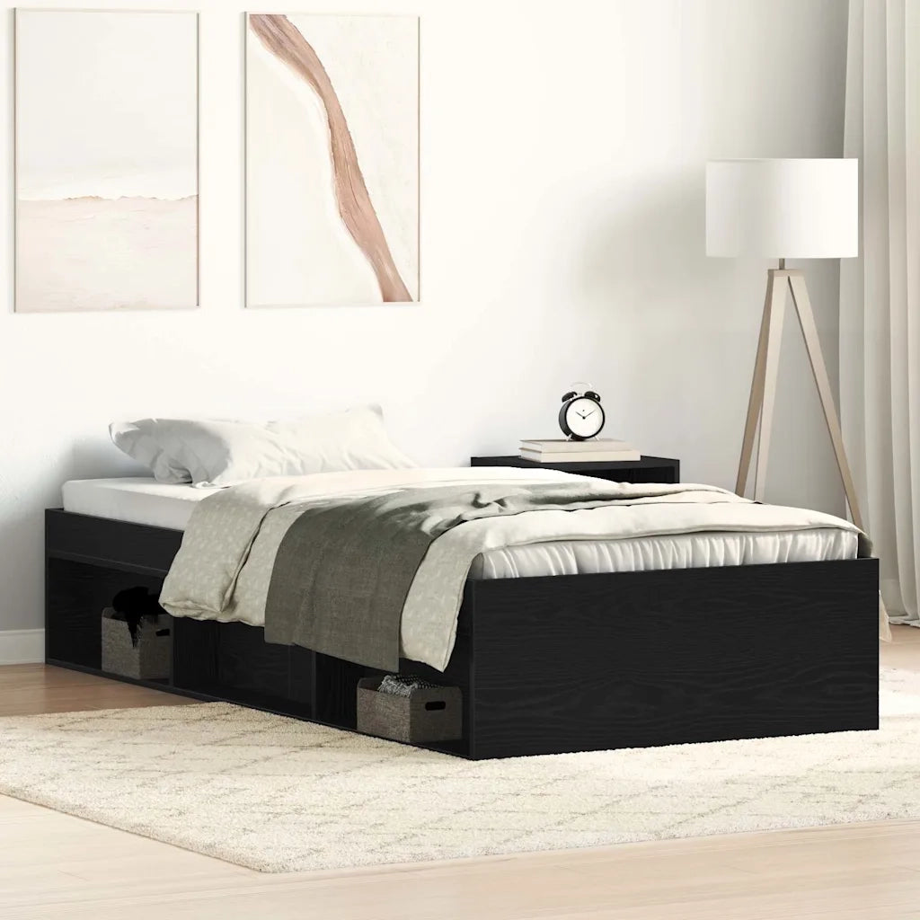 Giroletto senza Materasso Rovere Nero 100x200 cm in Truciolato 3329330