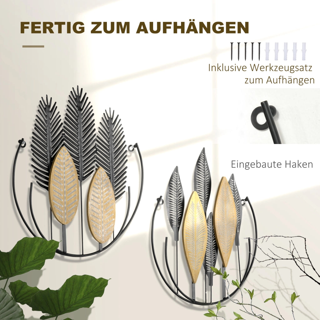 Quadro Moderno Decorativo per Parete ¨C zephmum ¨C Metallico Naturale e Nero