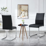 Sedia da pranzo ergonomica con schienale curvo e piedini antiscivolo, in metallo, nero