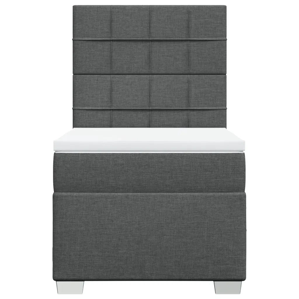 Giroletto a Molle con Materasso Grigio Scuro 90x190 cm Tessuto 3292644