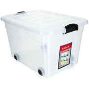 Contenitore per giocattoli KADAX, grande scatola con ruote, in plastica, grande 60 litri