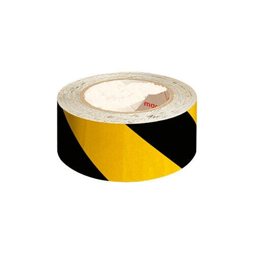 PELLICOLA NASTRO ADESIVO CATARIFRANGENTE RIFLETTENTE GIALLO NERO L 100CM H 50MM