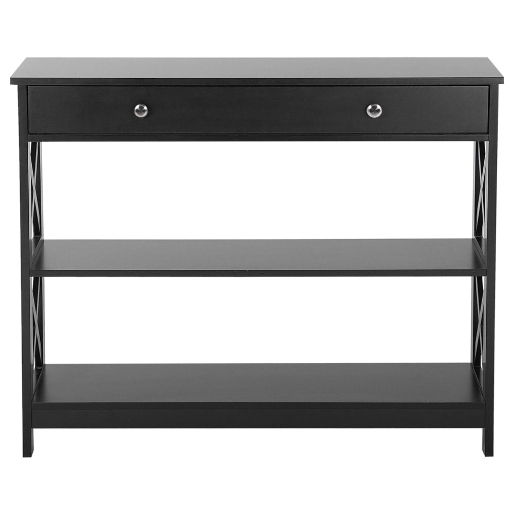 Console Madia credenza Nera 80 x 100 x 30 cm credenza 1 Cassetto 2 Ripiani Country
