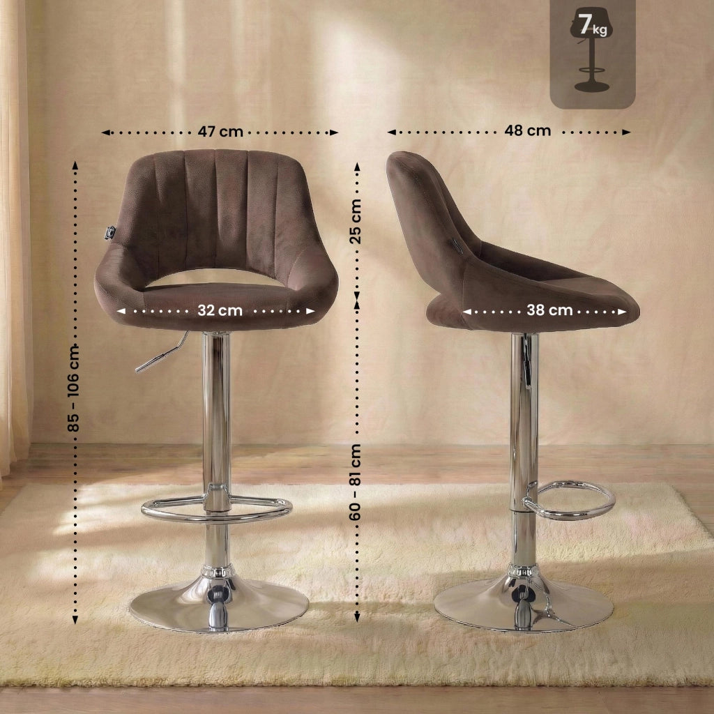 Set di 2 sgabelli da bar Milet velluto C 2