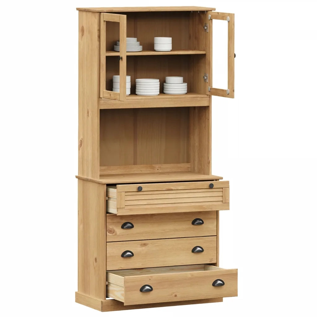 Credenza | Madia | Buffet da pranzo | Armadio da pranzo VIGO 80x40x176 cm in Legno Massello di Pino