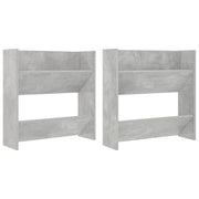 Scarpiere Muro 2 pz | Mobile per scarpe Grigio Cemento 60x18x60cm Legno Multistrato