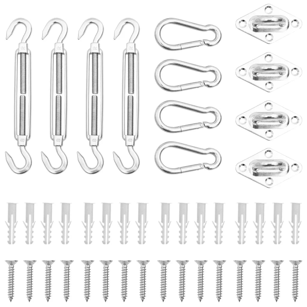 Set Accessori per Vela Parasole 12 pz in Acciaio Inossidabile cod mxl 57032