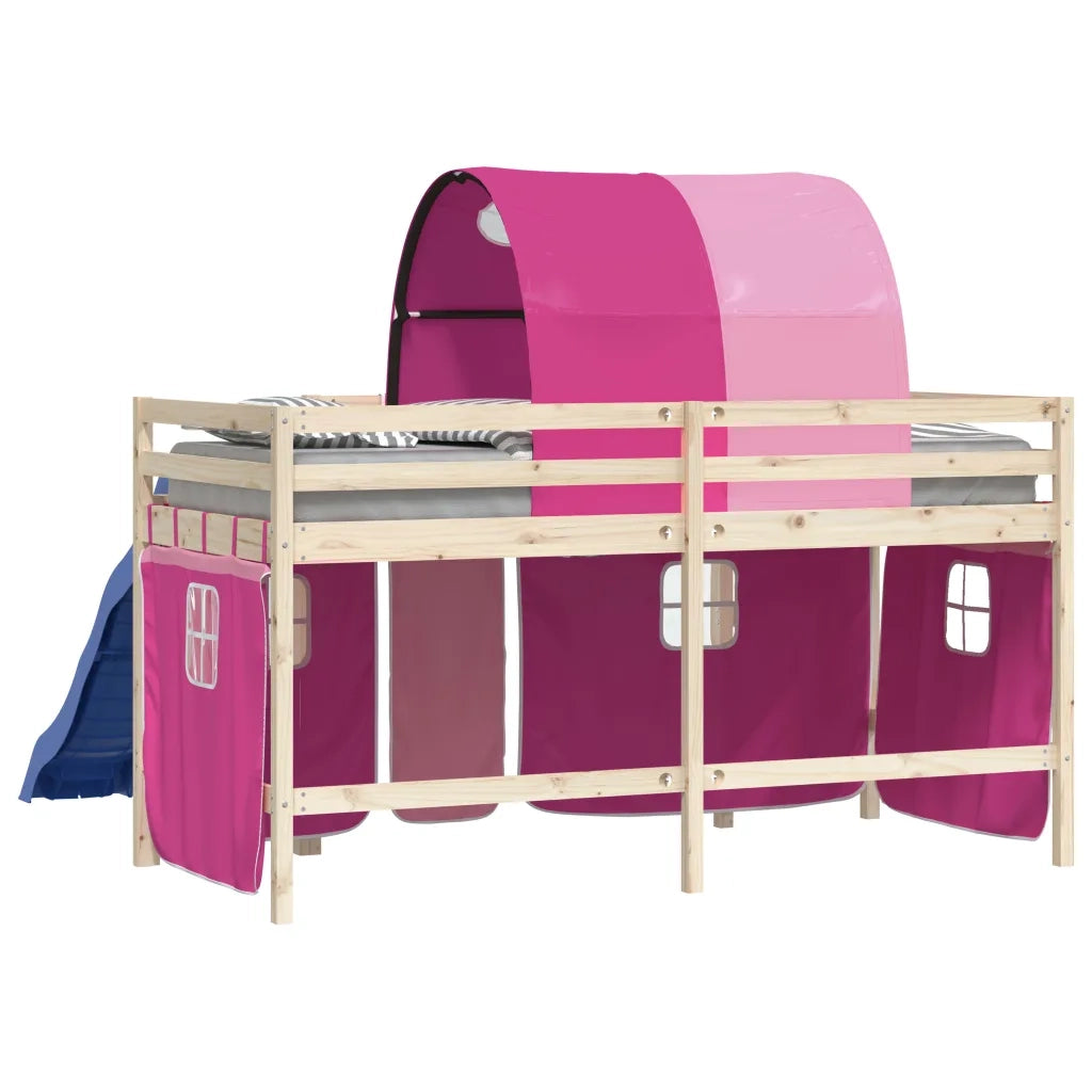 Tende per Letto a Soppalco con Tunnel Rosa in Poliestere 835918