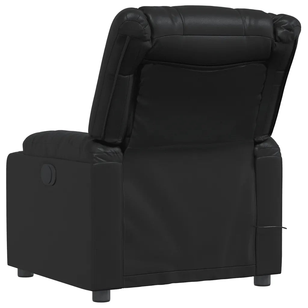 Poltrona Massaggiante Reclinabile Nera in Similpelle 374123