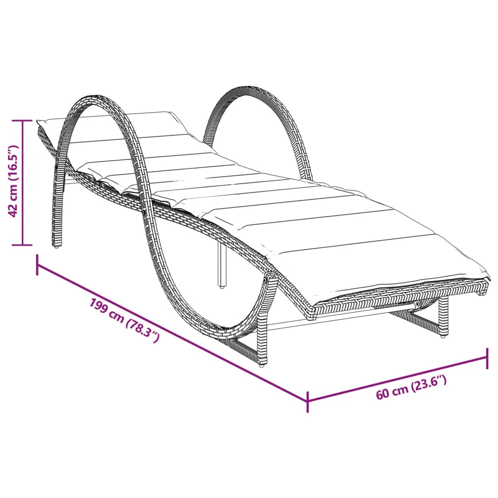 Lettini Prendisole 2 pz con Cuscini Grigio Chiaro in Polyrattan