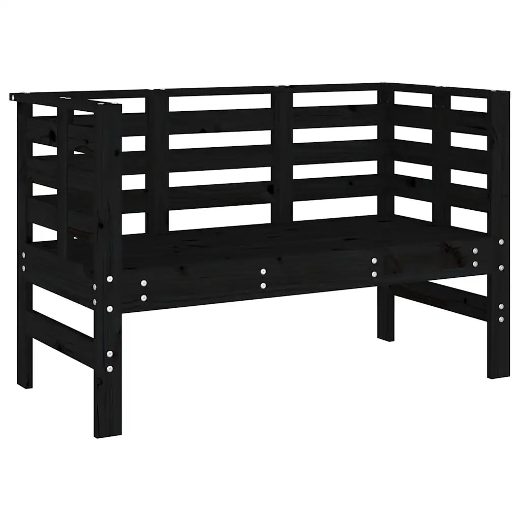Panchina da Giardino | Panca da Giardino Nera 111,5x53x71 cm Legno Massello di Pino