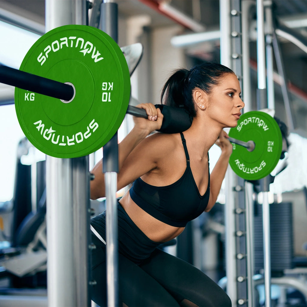 Dischi Pesi 10kg in Gomma per Manubri ¨C zephmum ¨C Verde 50mm