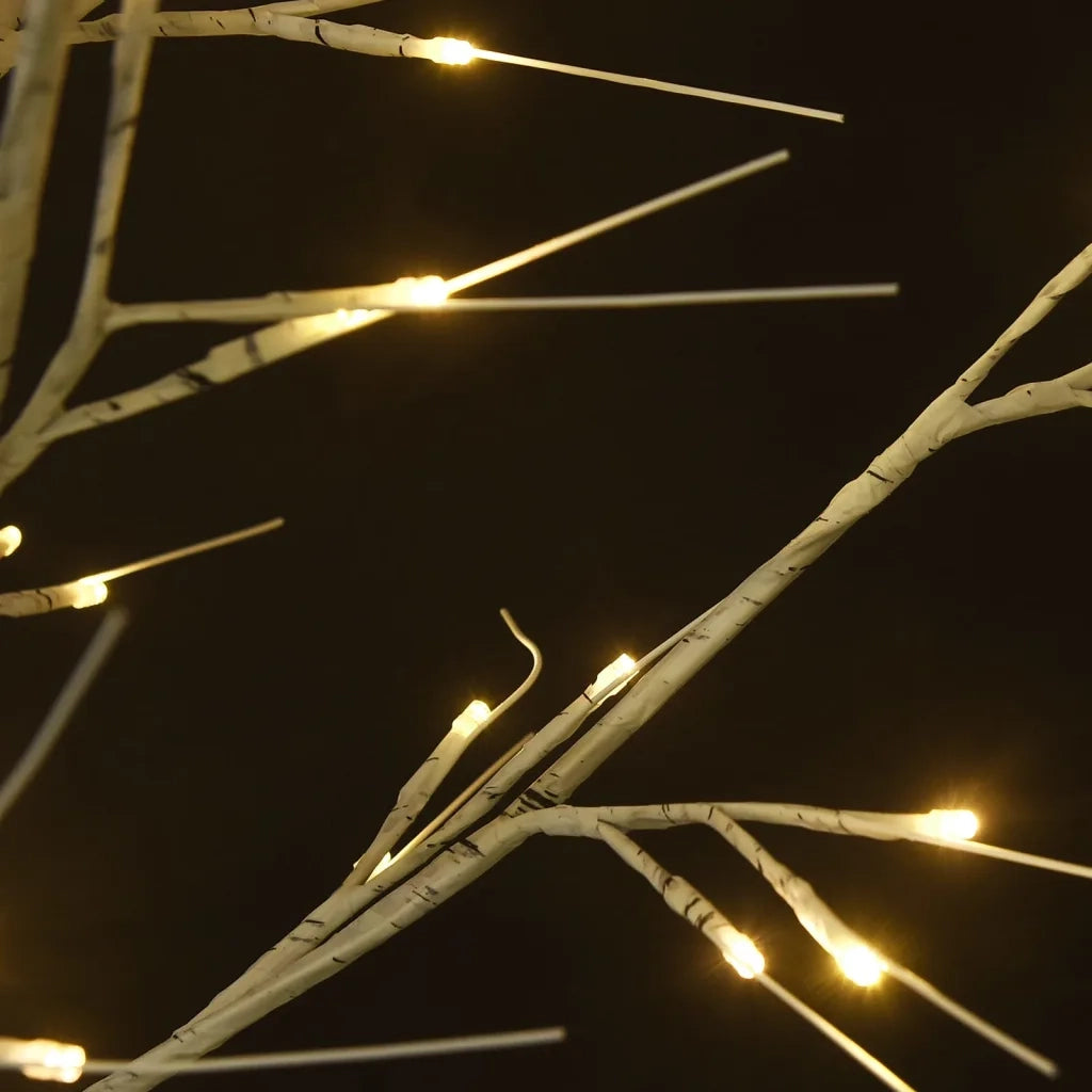 Albero Natale 220 LED 2,2 m Salice Bianco Caldo Interno Esterno 332958