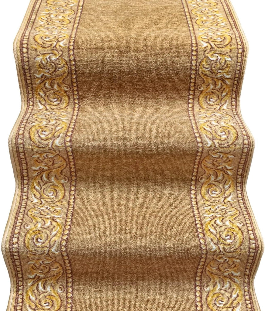Passatoia Scala Bordata 67x100 cm Ingresso Corridoio Tappeto Cucina Gradini Stile Barocco Beige