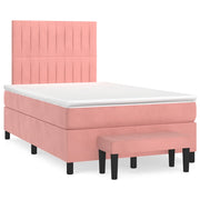 Giroletto a Molle con Materasso Rosa 120x190 cm in Velluto 3270486