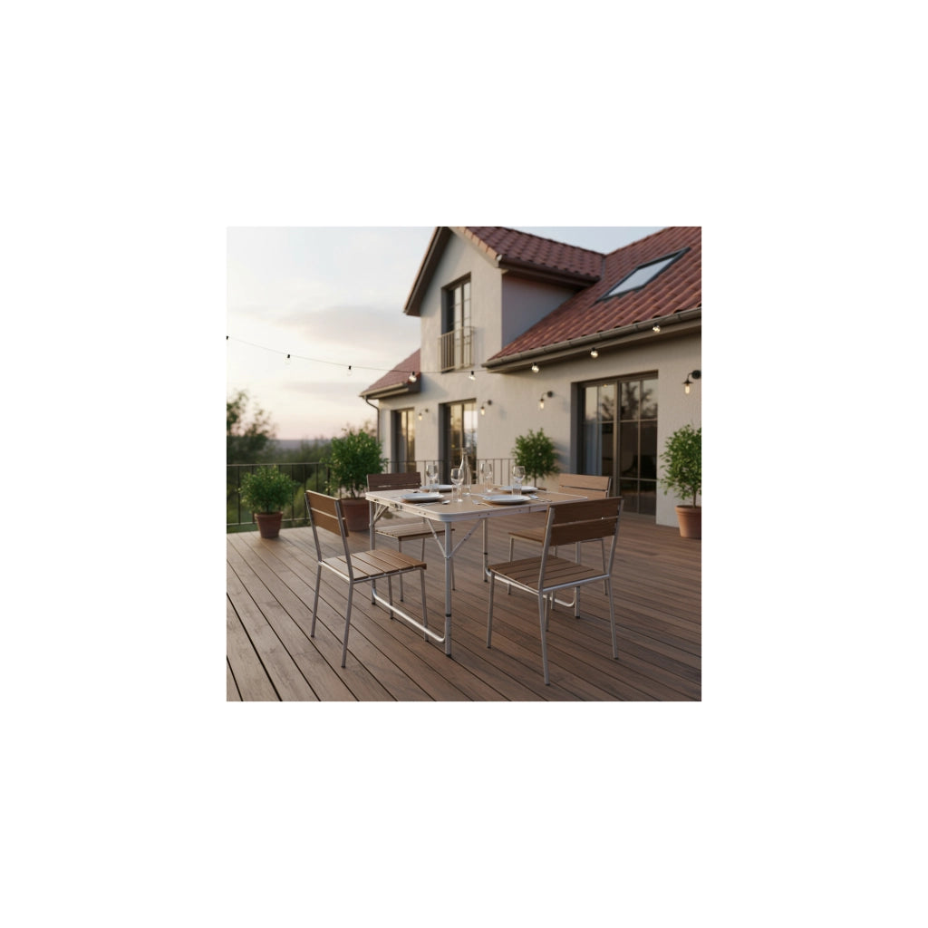 Set di 2 tavoli da campeggio pieghevoli a 4 posti - O'Camp - Forma a valigia - 80 x 60 x 70 cm