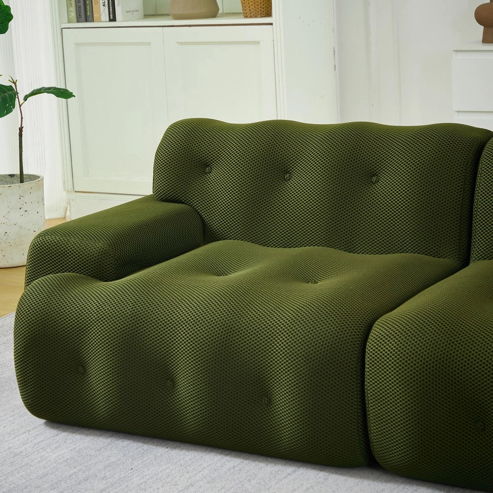 Divano 2 Posti con Braccioli e Bottoni ¨C Xylo ¨C Verde, Design Moderno
