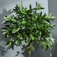 Set di 2 Alberi di Alloro in Vaso Artificiali Altezza 90cm per Interni ed Esterni