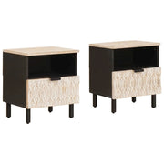 Armadio da Notte con cassetto 2 pcs Bianco 40 x 33 x 46 cm