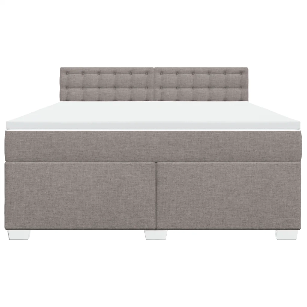 vidaXL Giroletto a Molle con Materasso Tortora 180x200 cm in Tessuto