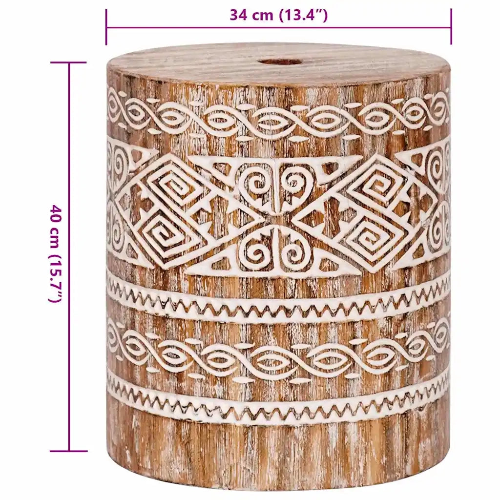Base per ombrellone-Supporto per ombrellone Bianco lavato ?34 x 40 cm Legno Massello