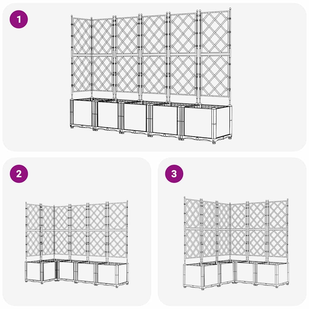 Set di 5 fioriere da giardino moderne 120 x 120 x 143 cm resistenti per uso esterno acciaio nero 02_0058541