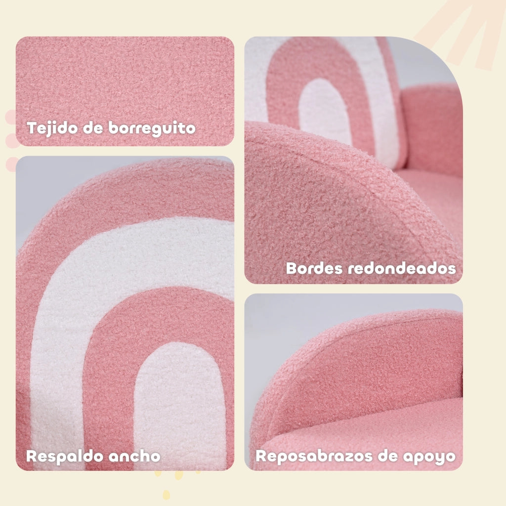 Divanetto Bambini Arcobaleno ¨C Zephmum ¨C 45x41x52 cm Rosa