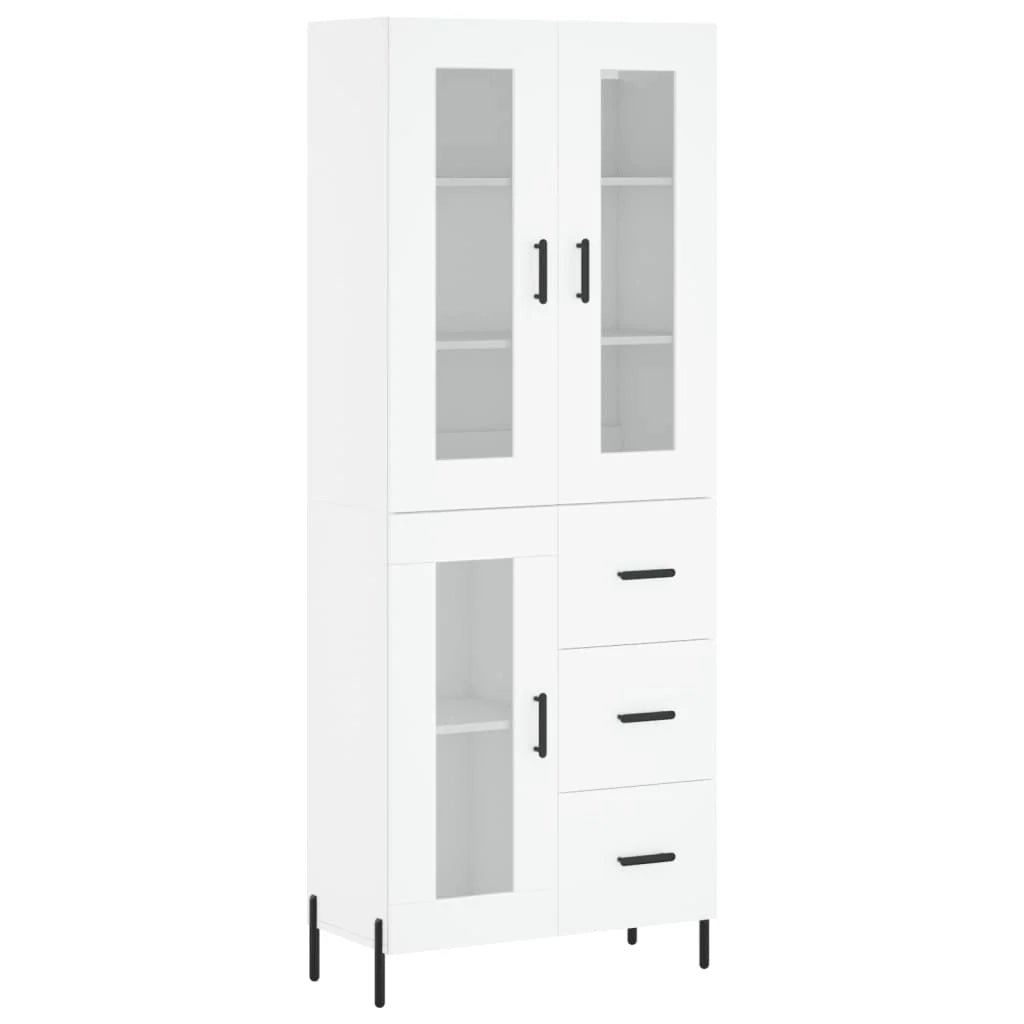 Buffet credenza cassettiera mobiletto mobile contenitore organizer cucina soggiorno salotto alto 69,5 x 34 x 180 cm legno ingegnerizzato bianco 02_0032639