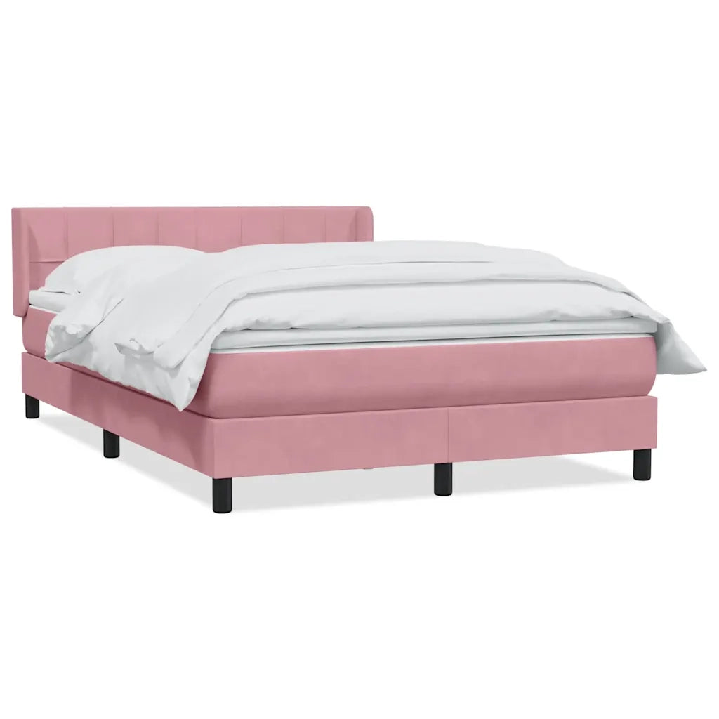 vidaXL Giroletto a Molle con Materasso Rosa 160x220 cm in Velluto