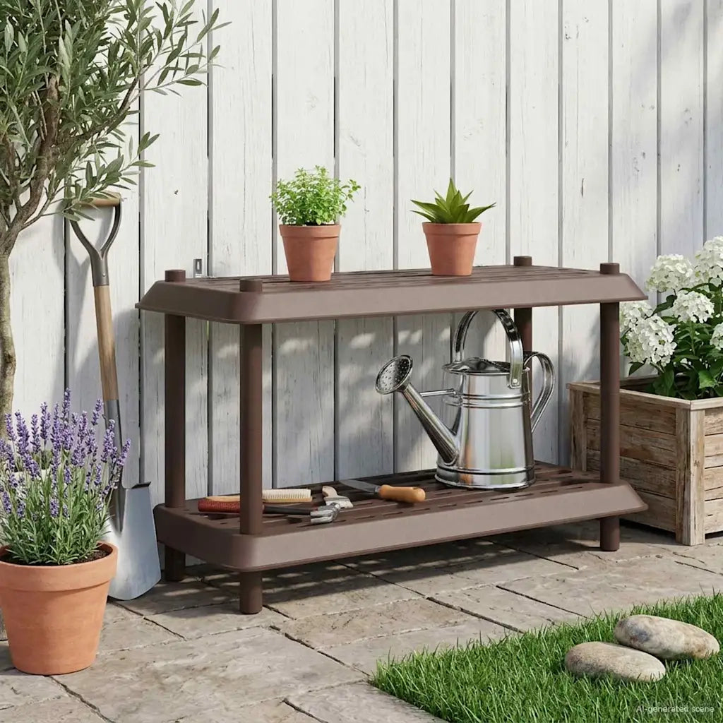 Unità di scaffalatura 2 livelli 100 x 40 x 55,5 cm PP Marrone 8011741