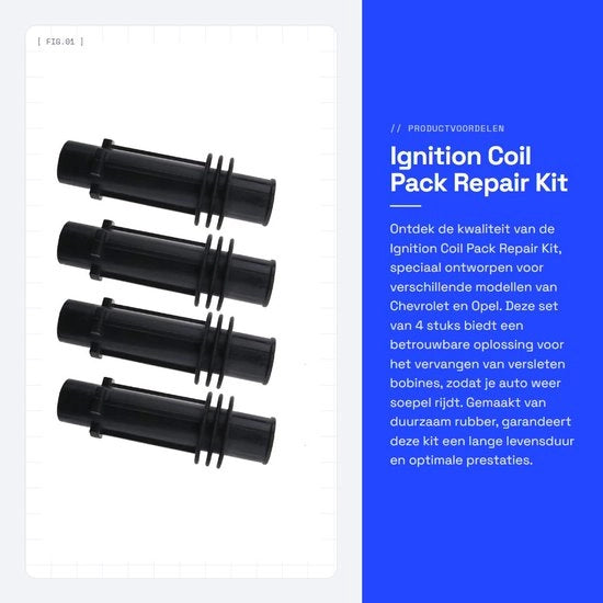 Kit di riparazione per ontsteking - 4 pezzi - compatibile con Opel/Aevo - MPN: 95514599/55579072/25195107/55577898 - bobina in gomma