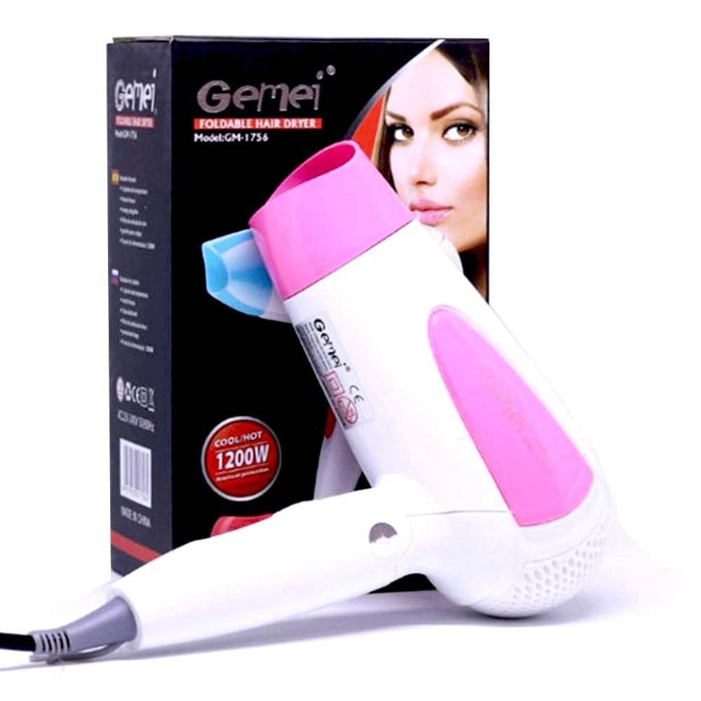 Trade Shop - Asciugacapelli 1200 Watt Manico Pieghevole Vento Freddo/caldo 2 Velocita' Gm1756 -