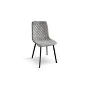 PAZZO DESIGN Sedia Arianna set da 4 sedie Grigio in velluto e gambe in metallo