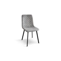PAZZO DESIGN Sedia Arianna set da 4 sedie Grigio in velluto e gambe in metallo