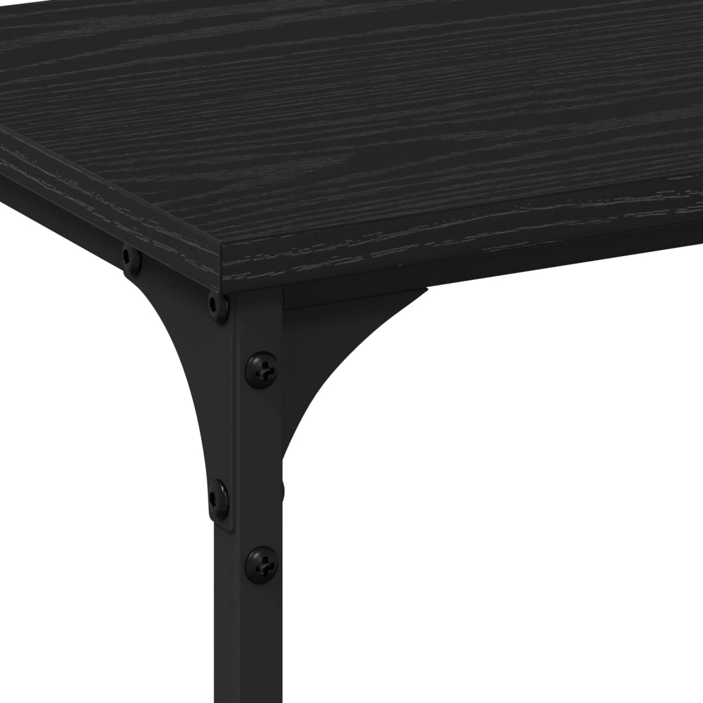 Tavolino in rovere nero 200x29x75 cm legno ingegnerizzato